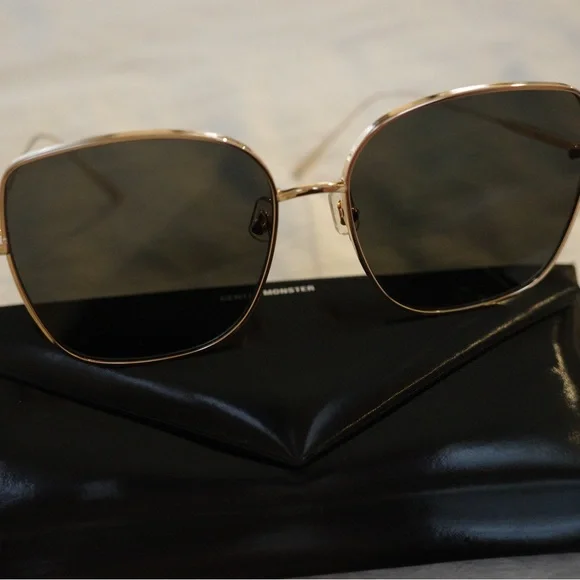 Gentle Monster Diane 02 Black and Gold Sunglasses - Picture 9 of 11